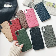 Ostrich imitation leather case for iphone 11 11Pro 11Pro Max XS Max XS XR 6 6S