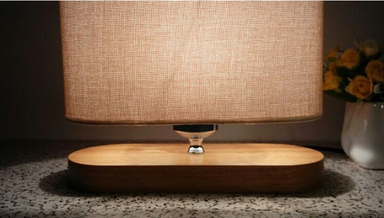 Modern Table Lamp Wood Light Led Linen Cloth Shade Oak Modern Table Lamp Wood Light Led Linen Cloth Shade Oak Oval Base Bed Room Office In Lamps From Lights Lighting On
