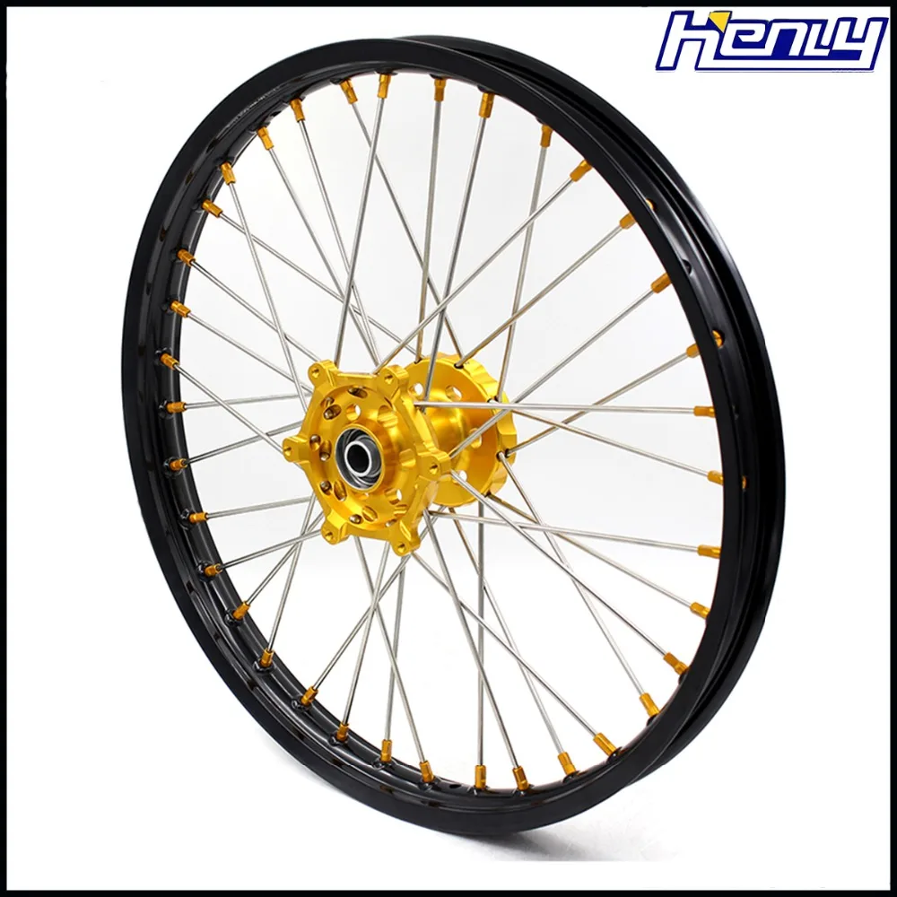 21/1" обода мотоцикла Spoked Enduro колеса Набор для SUZUKI DRZ400 2000-2004 DRZ400S 2000 DRZ400E 2000-07 DRZ400SM 2000-18 золото