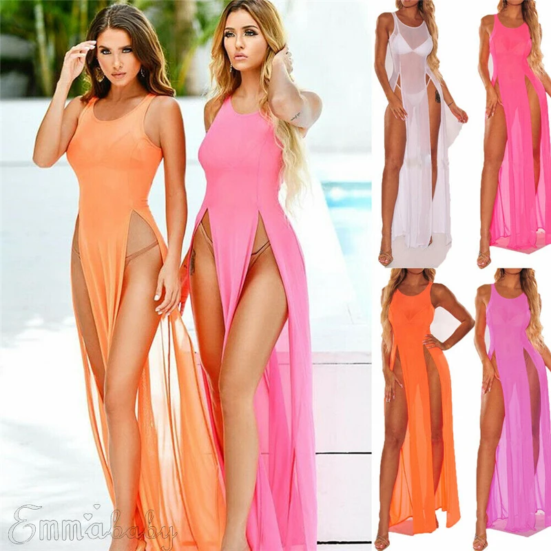 Women Mesh Sexy Sheer Bikini Cover up Elegant Transparent split Beach Dress Swimsuit Swimwear Playa tunic kaftan Beachwear Women Mesh Sexy Sheer Bikini Cover up Elegant Transparent split Beach Dress Swimsuit Swimwear Playa tunic kaftan Beachwear