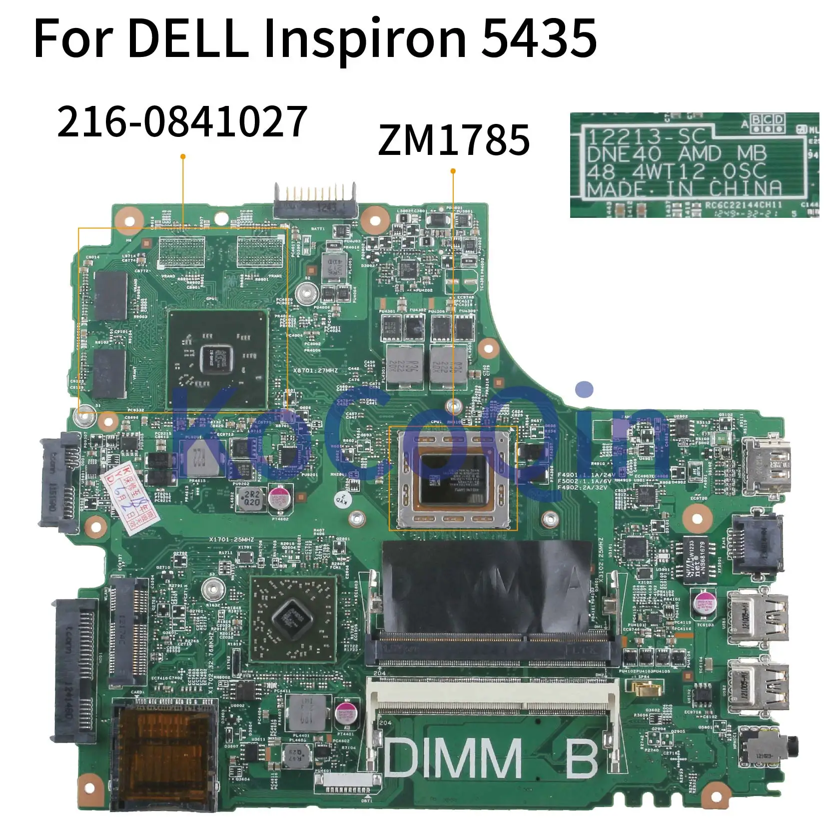 

Материнская плата KoCoQin для ноутбука DELL Inspiron 14R 3435 5435, материнская плата 12213-SC 48.4WT12.0SC ZM1785 216-0841027