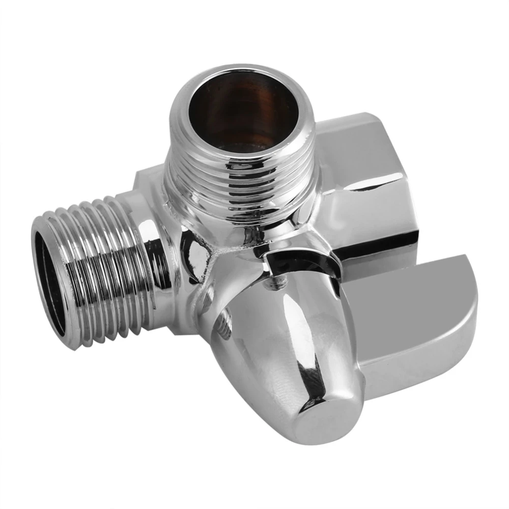 3-Way Shower Head Diverter Valve Sprayer Arm Mount G1/2 T-Adapter Chrome Brass 3-Way Shower Head Diverter Valve Sprayer Arm Mount G1/2 T-Adapter Chrome Brass