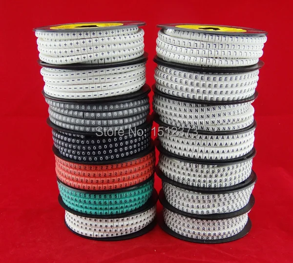 

5pcs/lot Cable marker EC-0 1.5mm2 colorful mark the wire and cable
