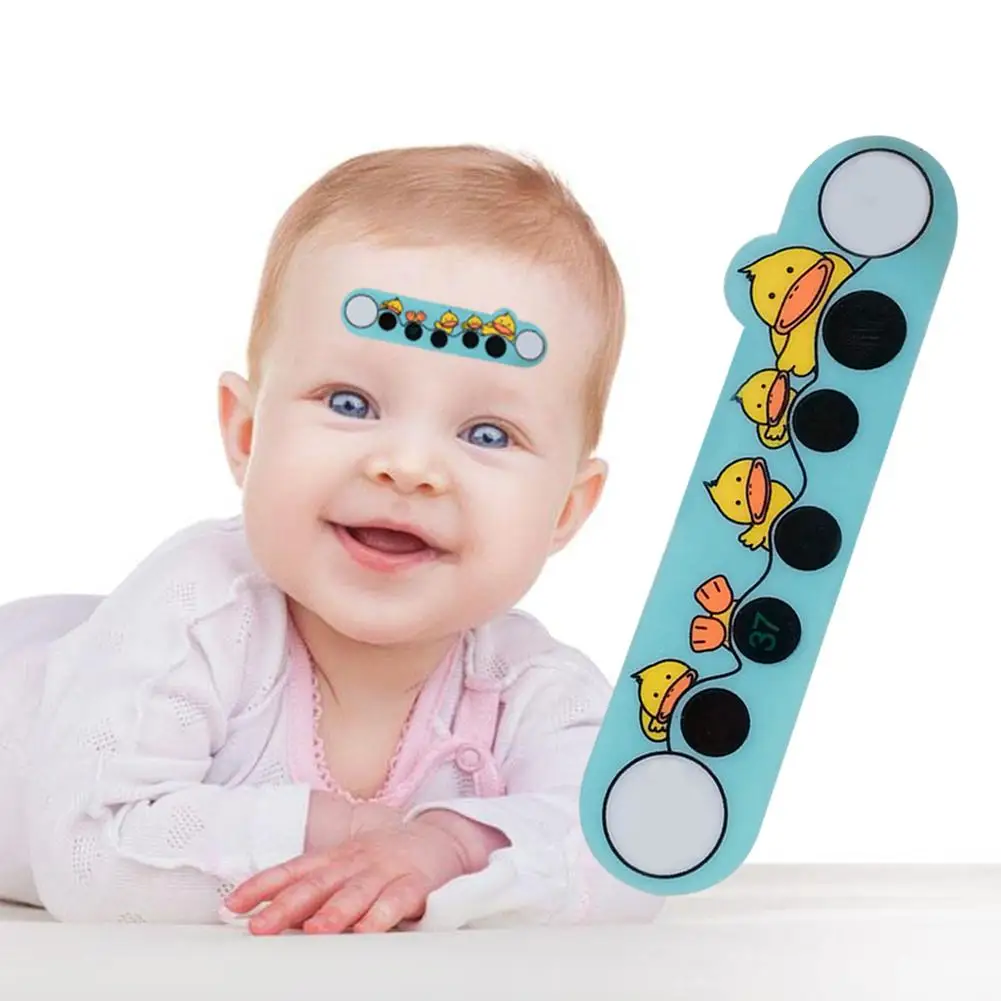

Cartoon LCD Forehead Sticker Thermometers Body Fever Head Strip temperature Baby infant Safety Care For Children