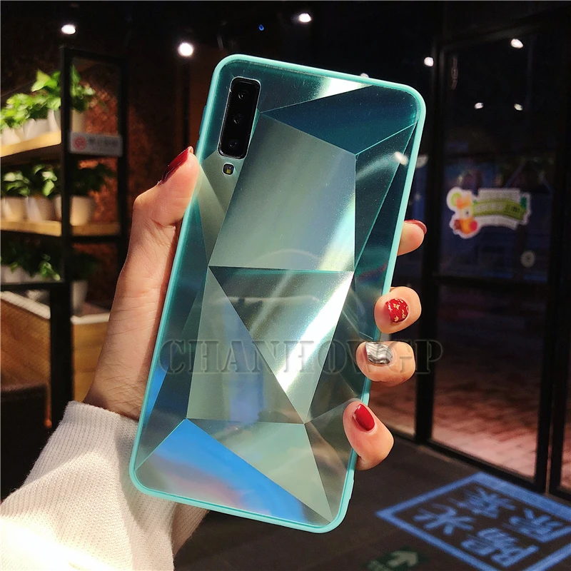 3D зеркальный чехол для samsung Galaxy A50 A30 A40 A10 A20 A70 M10 M20 M30 A7 A750 роскошный чехол s Мягкий чехол из ТПУ с узором Fundas