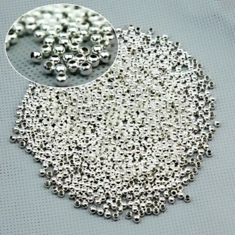 1000pcs Round Metal Silver Spacer Beads Gold Jewelry Spacers 3mm for Jewelry Making Wholesalein