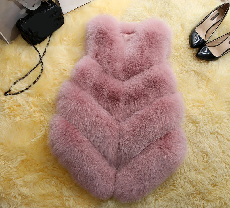 Faux Fur Coat Autumn Winter Women 2018 New Fashion Casual Slim Sleeveless Faux Fox Fur Vest Coat Waistcoat Women Casaco Feminino