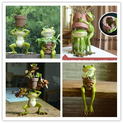 Полимерные Креативные 3D фигурки лягушек декоративная корзина модель цветочные