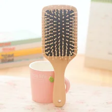 New Air Hair Paddle Hair Brush wooden Color, Good Quality Healthy Paddle Cushion Hairbrush For Scalp Message