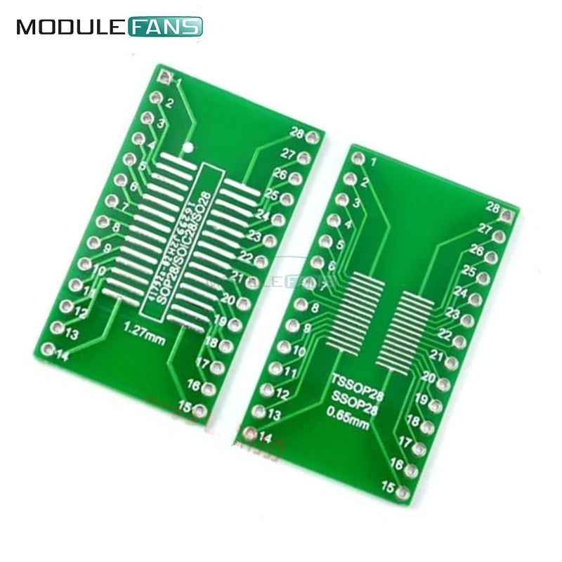 

5PCS SSOP28 SOP28 TSSOP28 to DIP28 Adapter Converter PCB Board 0.65/1.27mm