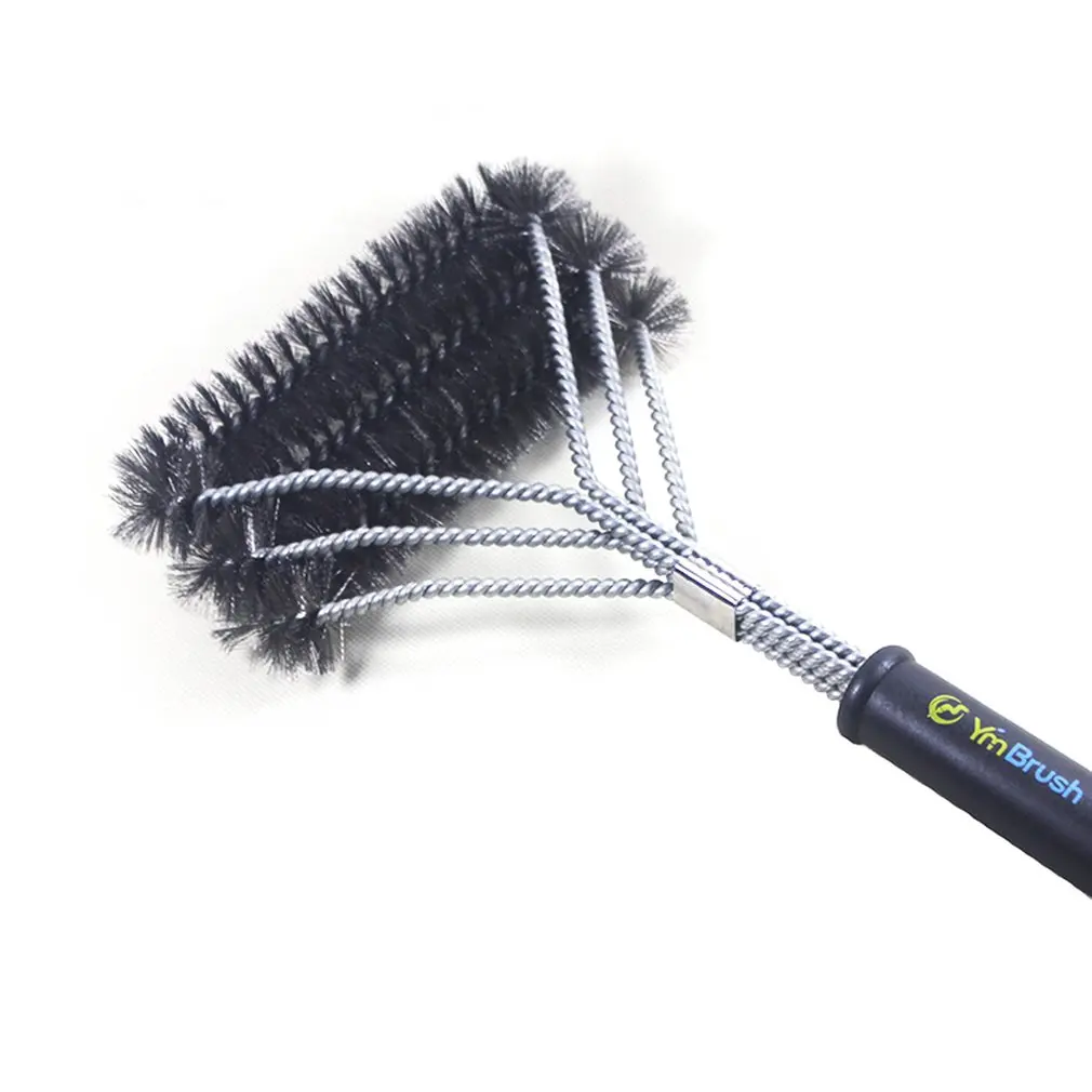 Grill Brush Barbecue Grill BBQ Brush Clean Tool Stainless Steel Wire Bristles Non-stick Cleaning Brushes With Handle