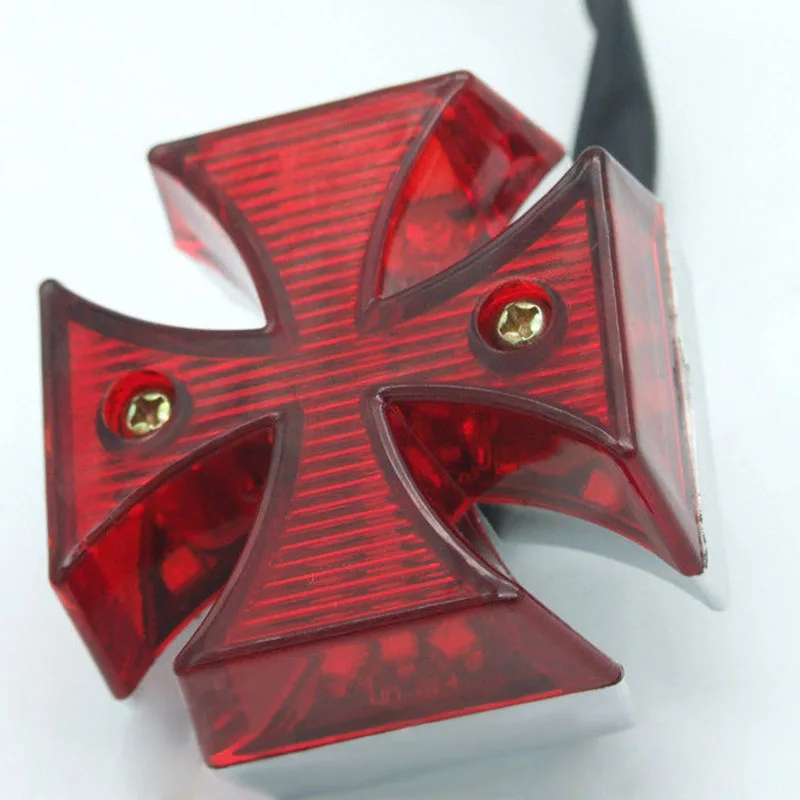 Mayitr Universal Motorcycle Mini LED Cross Brake Lamp License Plate Light Motorbike Rear Tail Light For Dirt Bike Chopper