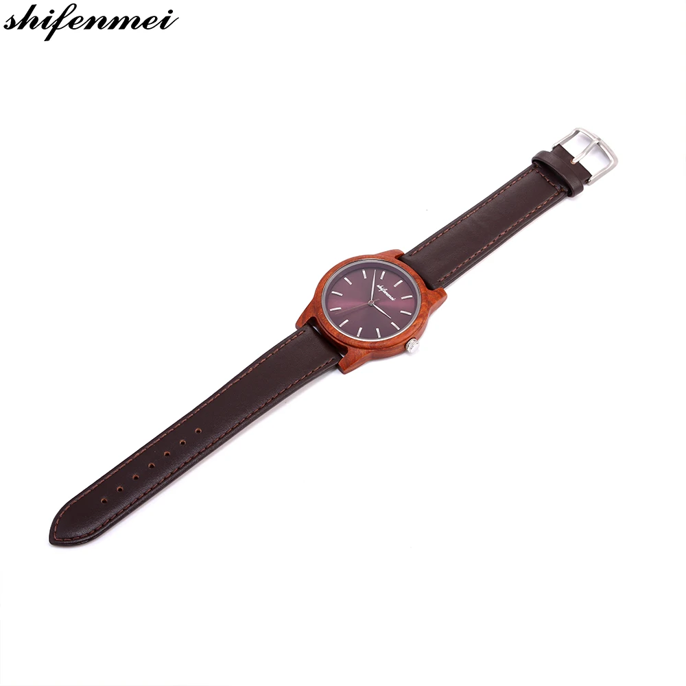 high quality wooden case quartz watch for men unisex fashion wristwatches women ladies casual watches drop shipping genuine leather strap Luminous hands (19)