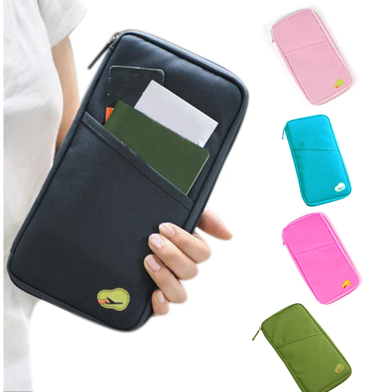 Multifunctional Handbag Travel Credit Card Cash Purse Holder Document Bag Zipper Makeup