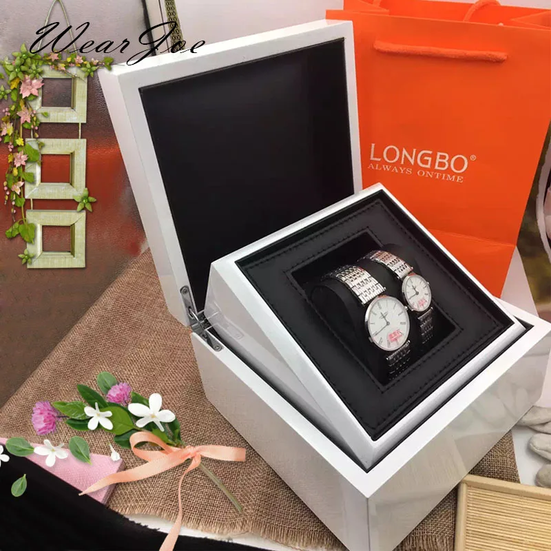 

High Grade Bright White Women's Watch Display & Storage Gift Box Leather Holder Protector Detachable Compartment Carrying Casket
