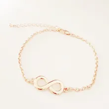 Inifity браслет Мода Браслеты 585 розовое золото Цвет ювелирные изделия 22 см длинные Медь золото Цвет Для женщин Браслеты