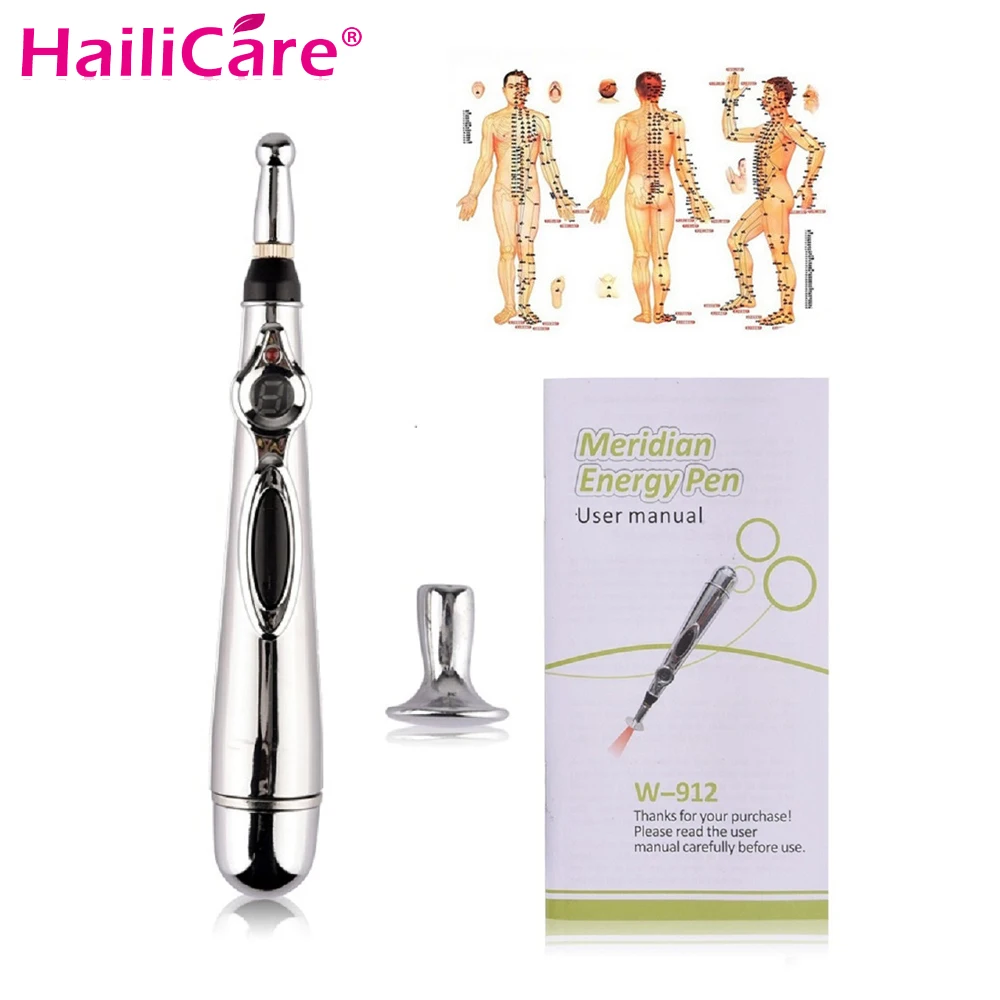 electronic acupuncture pen electric meridians laser meridian energy pen chart