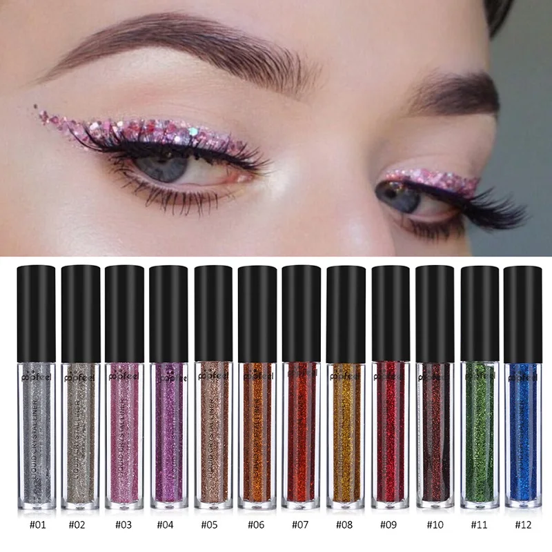 

Long-lasting Glitter Eyeshadow Waterproof Women Shiny Shimmer Makeup Liquid Eye Shadow sombras de ojos profesional