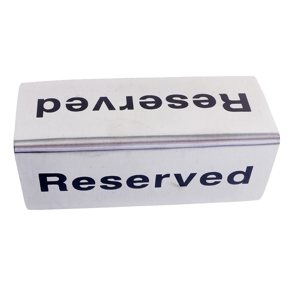 Stainless Steel Tabletop Sign - No-Smoking/ Reserved - Double-Sided Table Signs for Hotel Office Restaurant Remind Sign Tag
