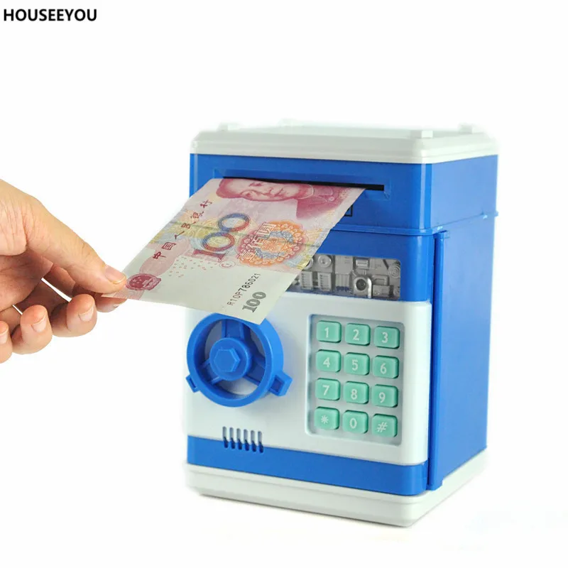 

New Piggy Bank Mini Atm Money Box Safety Electronic Password Chewing Coins Cash Deposit Financial Management Machine for Kids