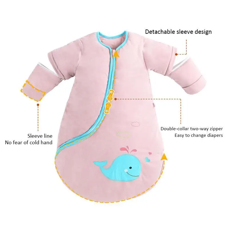 FEWIYONI/спальный мешок для новорожденных от 0 до 6 лет, зимняя теплая детская пижама Хлопковое одеяло, постельные принадлежности, Детская цельнокроеная одежда