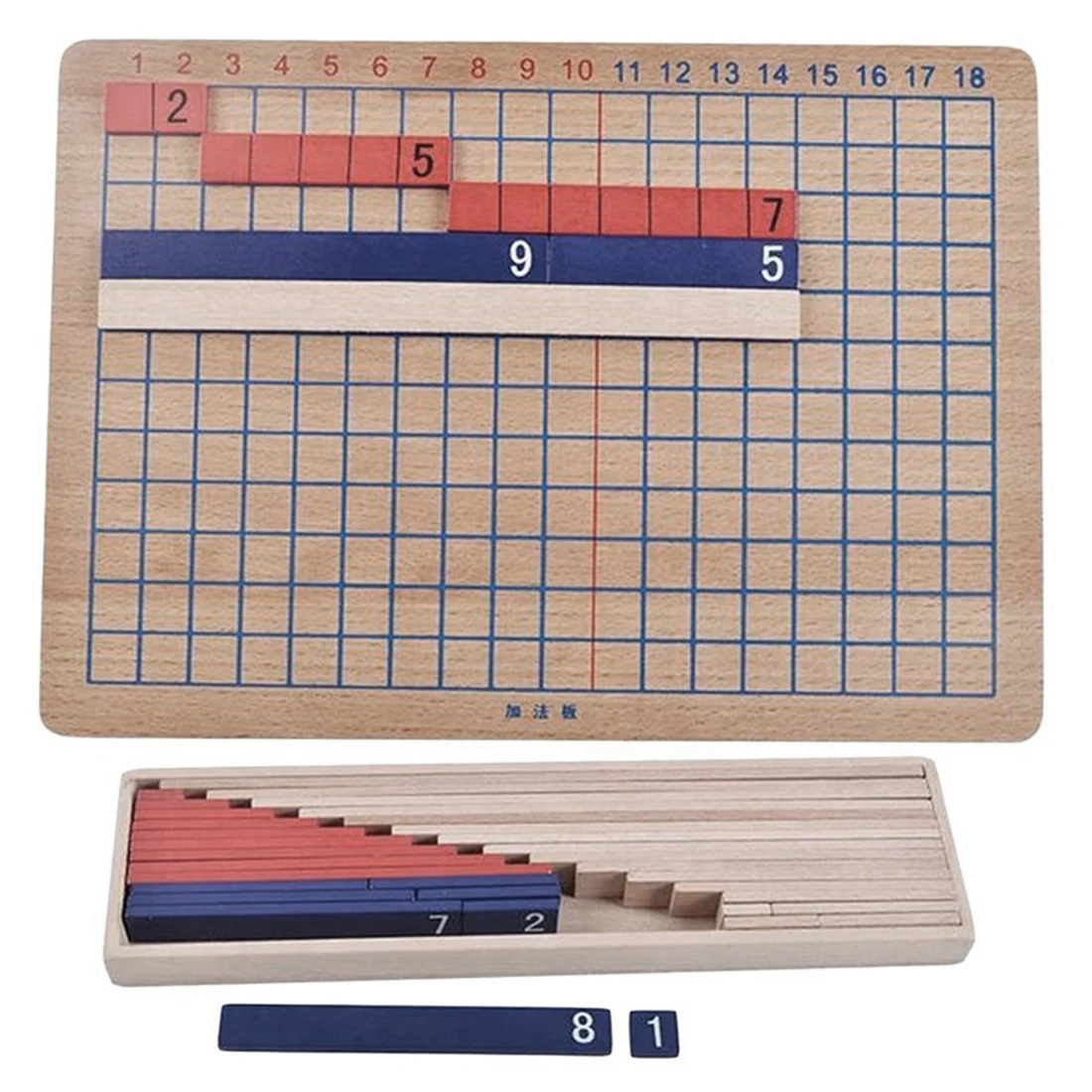

Kids Toys Montessori Mathematics Teaching Materials Early Educational Wooden Colorful Addition Subtraction Board Mini Family Set
