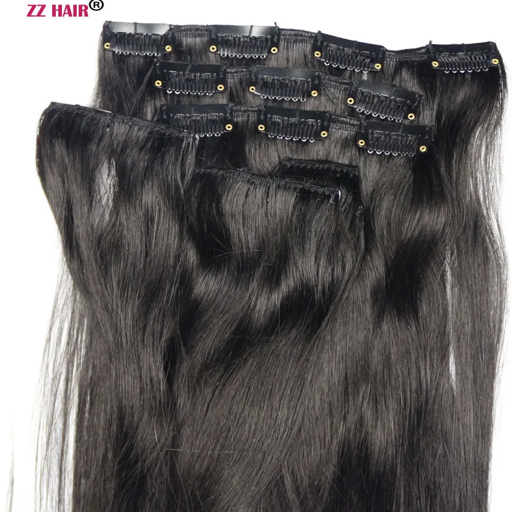 ZZHAIR 70 г 16 18 дюймов машинное изготовление волосы без повреждений 7 шт. в комплекте