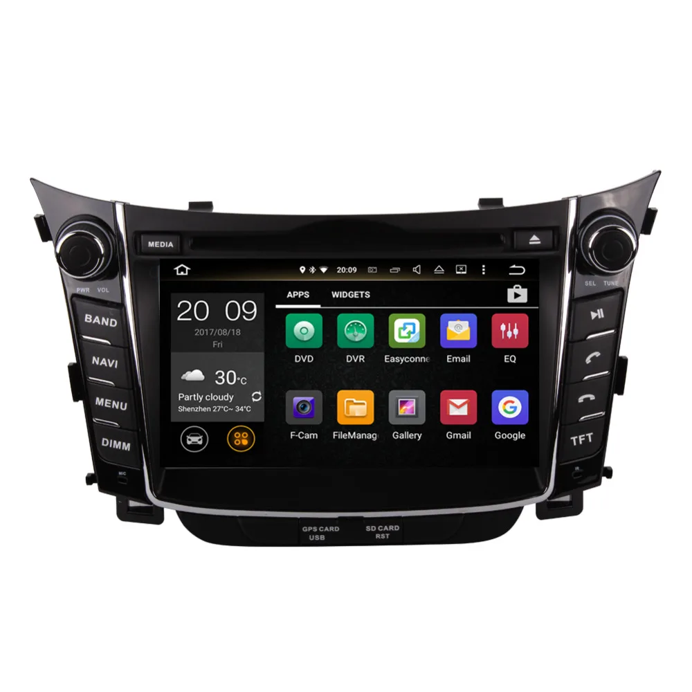 Discount 4GB RAM Android 8.0 Octa Core Car Radio Stereo Multimedia DVD Player For Hyundai i30 2012- GPS Navigation Head Unit Bluetooth 4