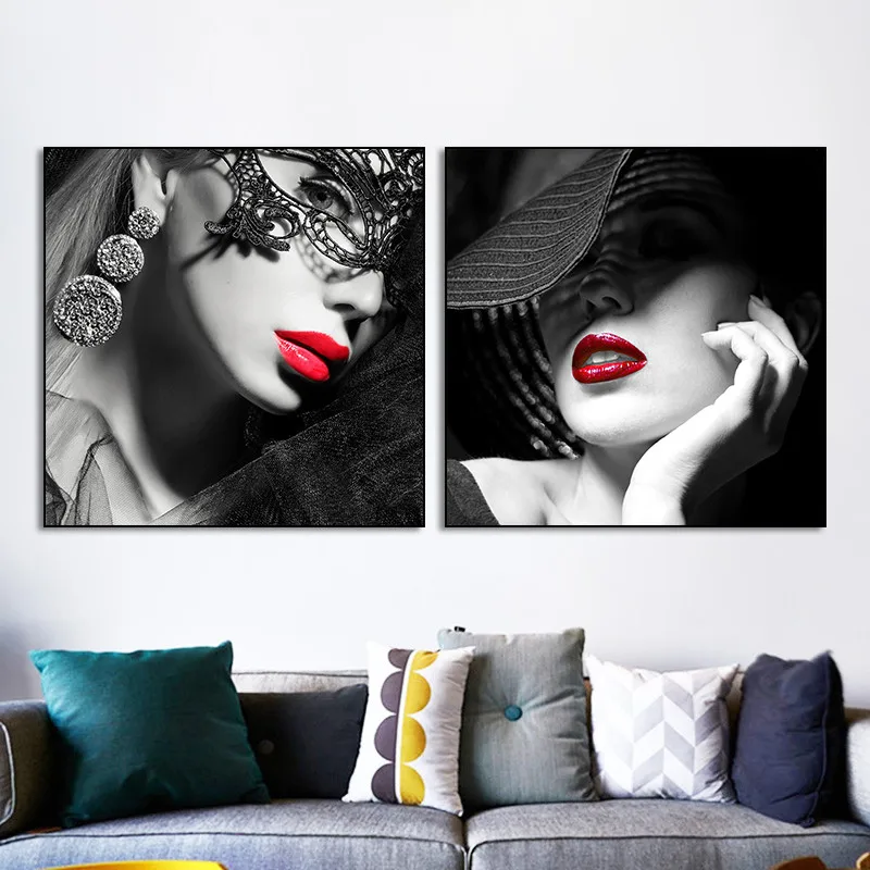

Fashion Beauty Photo Set Art Canvas Painting Print Makeup Manicure Poster Wall Picture For Living Room Modern Home Decor AL096