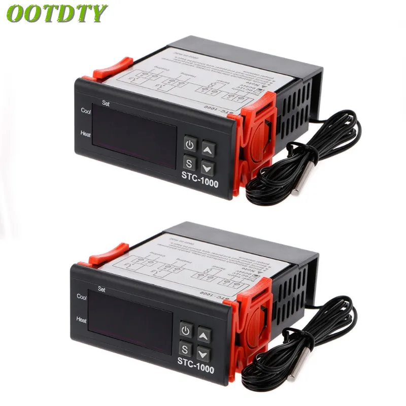 

OOTDTY 12V/24V STC-1000 Digital Temperature Controller Thermostat w/NTC
