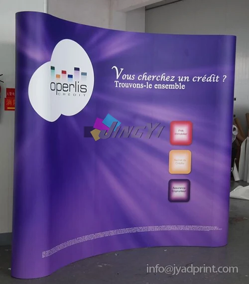 Customized Exhibition Tradeshow 3X3 Popout Display Stand Backdrop Banner+Podium Display
