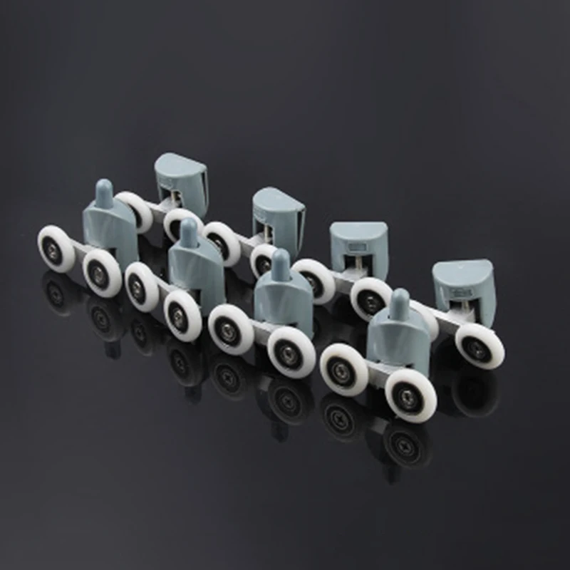 

8pcs Shower Door Wheels Heavy Duty Twin Top Bottom Rollers Runners Set Suitable