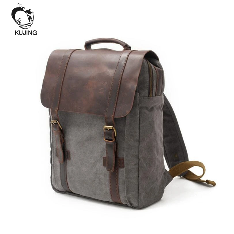 KUJING Leather Backpack High end Luxury Cheap Large Capacity Student Backpack Free Shipping ...