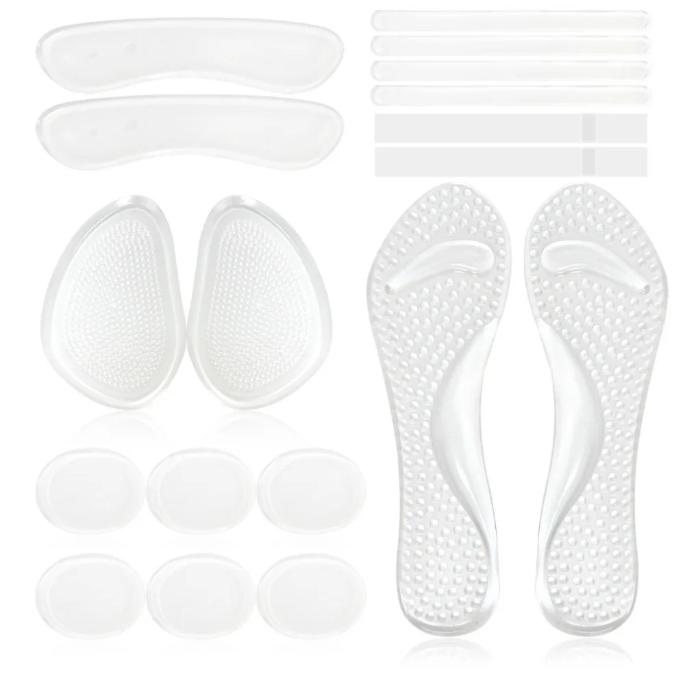 6sets Transparent Anti Slippery Silicone Sandals High Heel Arch Cushion