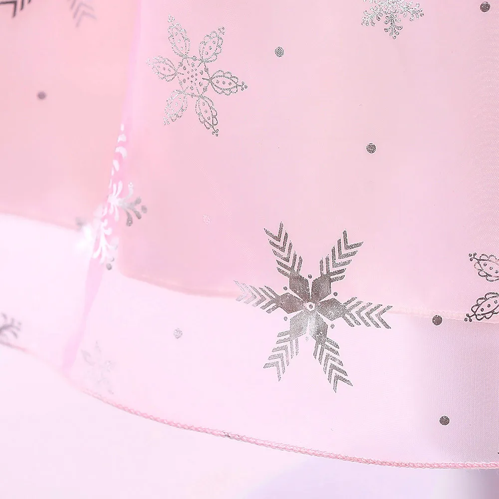 Платье принцессы с принтом снежинки для маленьких девочек; рождественские наряды; комплект одежды; платье для девочек; элегантные Детские платья; Новинка