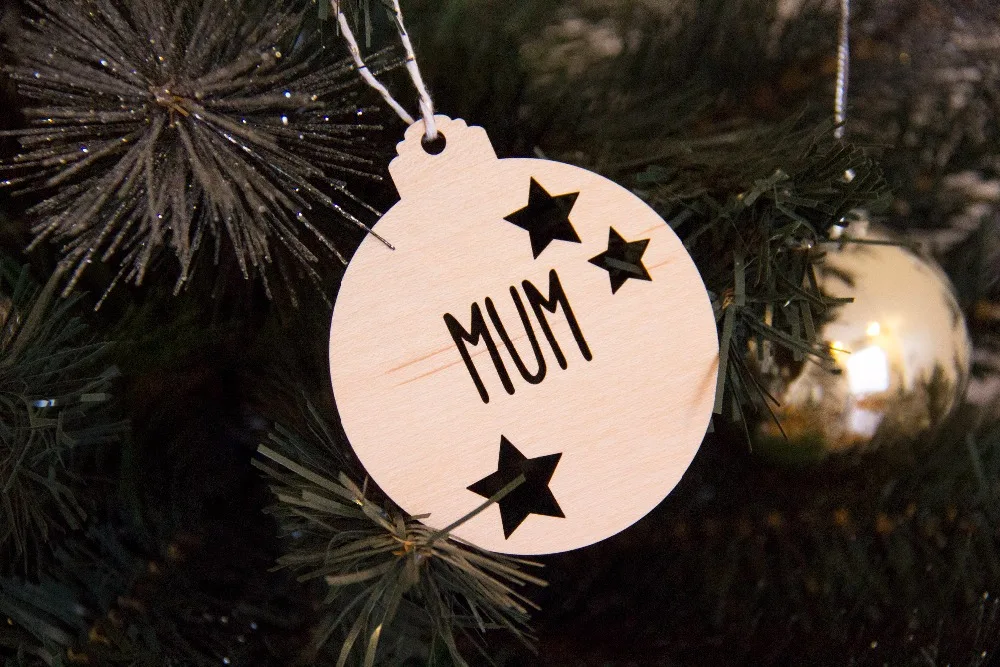 Personalized wooden Mum Name Bauble Ornament,Christmas gift,Christmas