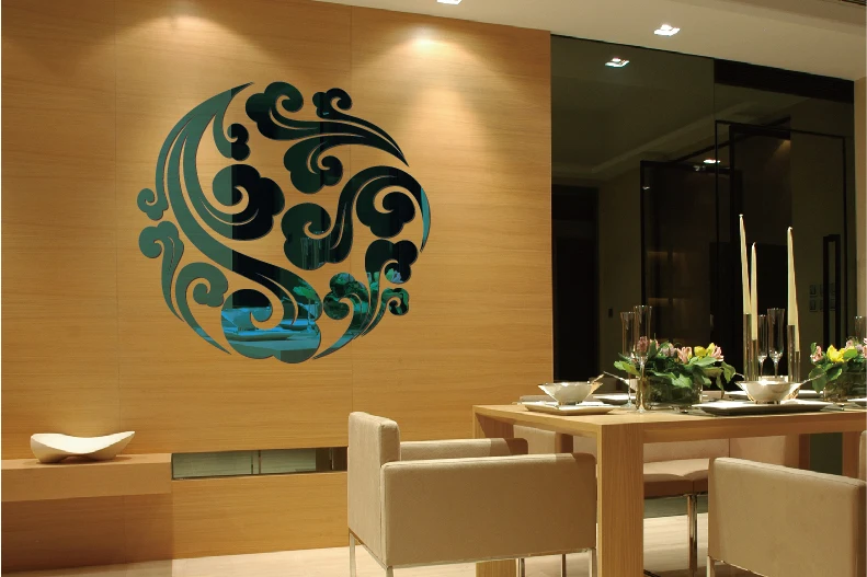

The classical phoenix cloud Ceiling Decor DIY Mirror 3D Wall Stickers Home Decoration Removable Accessory