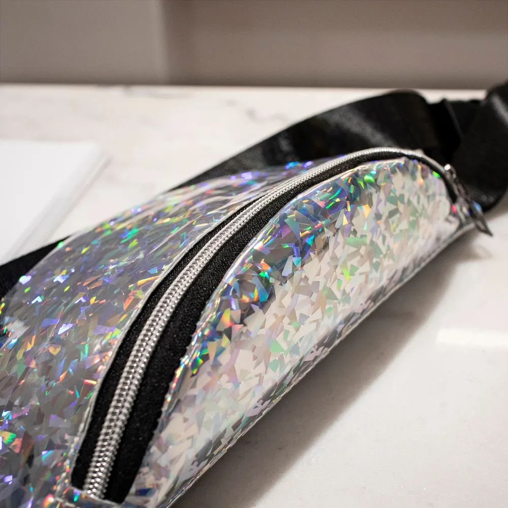 Поясная сумка нейтральная Спортивная Лазерная пляжная сумка-мессенджер ремень через плечо сумка на грудь сумка#0