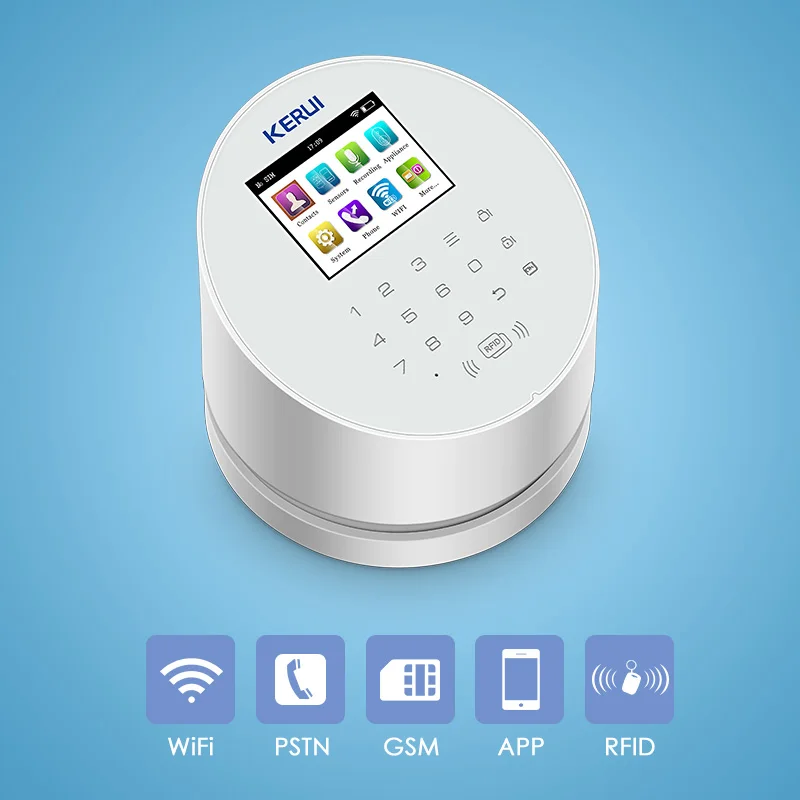 KERUI W2 2,4 дюймов TFT цветной дисплей Охранная сигнализация системы безопасности домашний костюм WiFi GSM PSTN умное приложение управление Alarme