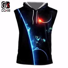 OGKB 3D Galaxy Космические жилетки с капюшоном новая Harajuku Женская/Мужская модная шапка вязаные топы без рукавов худи унисекс майка без рукавов