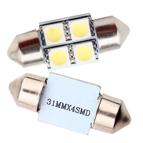 50 шт. белый 31 мм 5050 4SMD купола фестона Карта Интерьер светодио дный лампочки