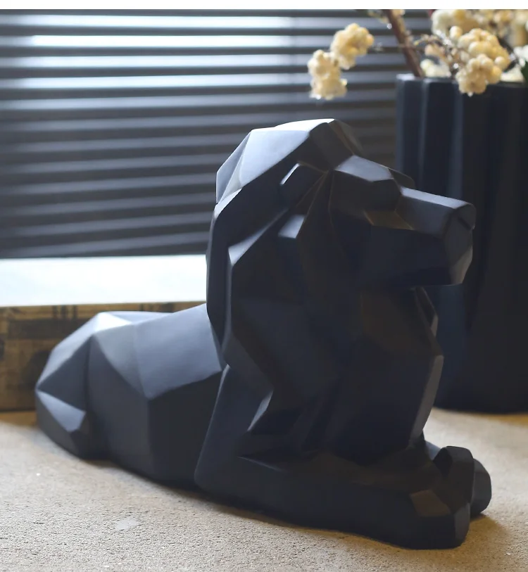 Геометрические модели Льва Украшение с животными резиновые орнаменты для дома/украшение для офисного стола животное счастливый лучший подарок
