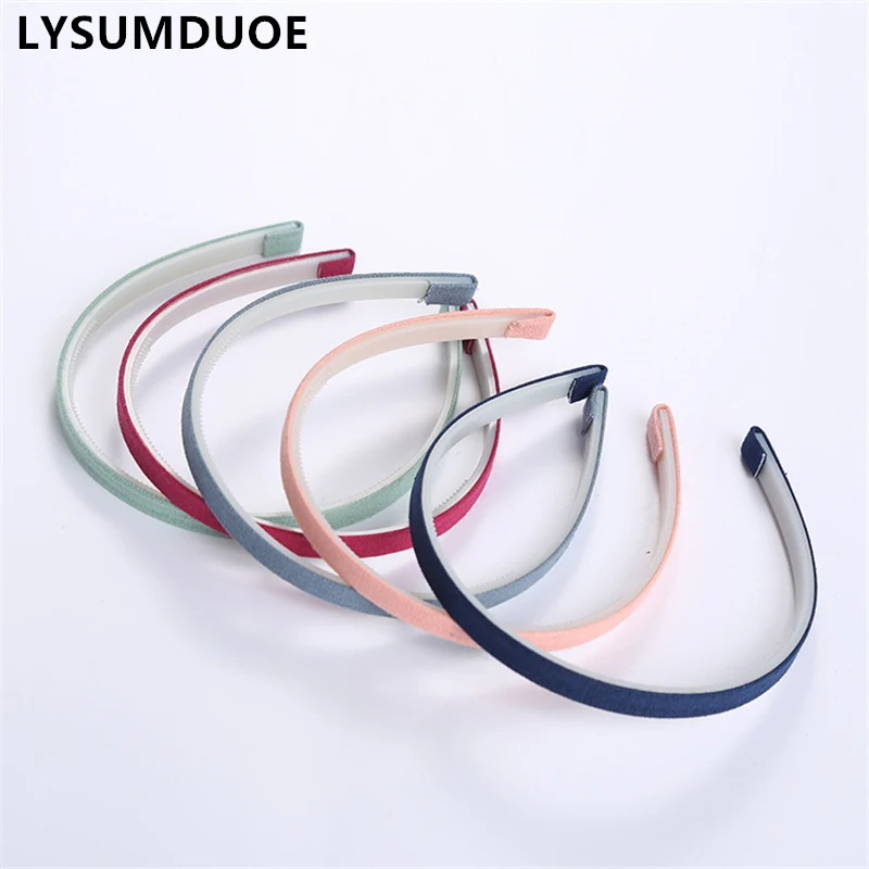 

Korean Fashion 5Pcs DIY Covered Hairbands 1cm Cotton Headband Cute Ribbon Hairband Candy Color Headdress Girls Hair Accessories