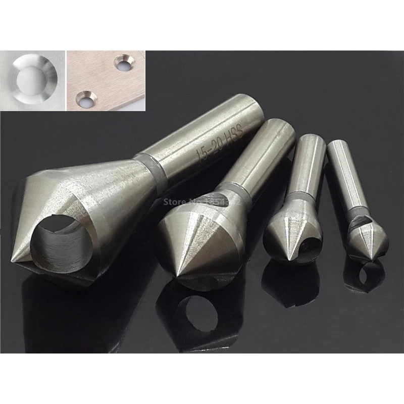 4pcs Set HSS 6542 Countersink Deburring Drill Bits Broca Metal Taper