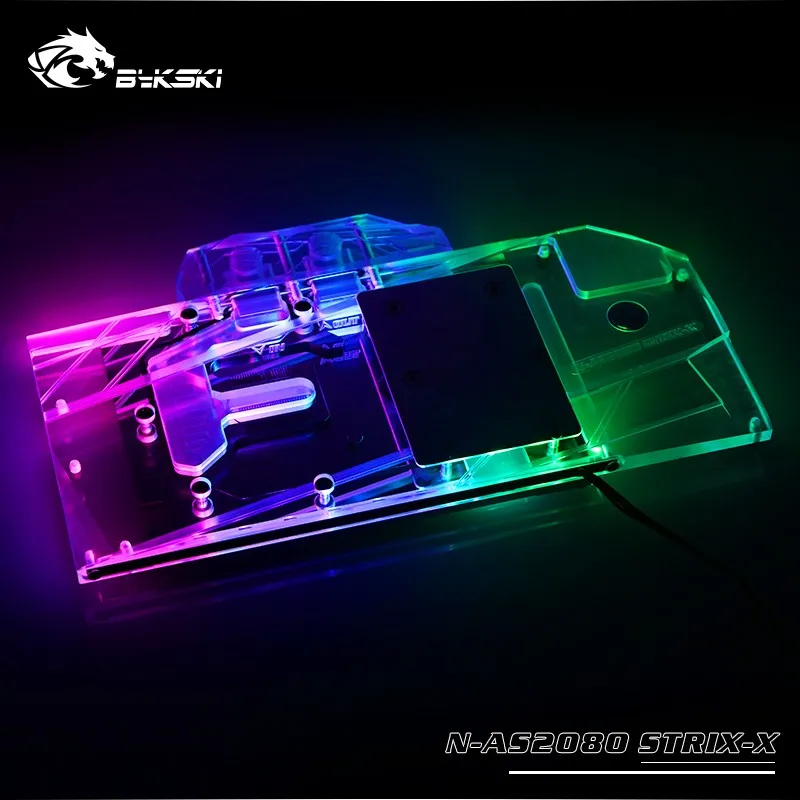 Bykski воды блок использовать для ASUS ROG RTX2080 OC/2080-O8G-GAMING/полное покрытие блок/RGB светодиодный светильник/Совместимость с оригинальным качеством задней панелью