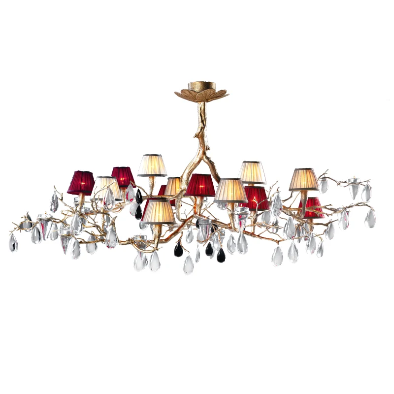 

Phube Lighting Large Artistic Copper Branches Chandeliers Luxury Crystal Chandelier Light Lighting Living Room Home Lighting