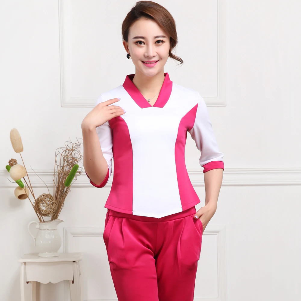 

Beautician Clothing Autumn and Winter Suit Foot store technician uniform SPA worker suit