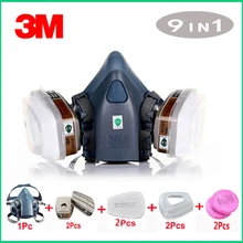 3M 7502 gas mask 9 in 1 spray paint chemical organic gas protection 6001/2091 filter for decoration dust protection