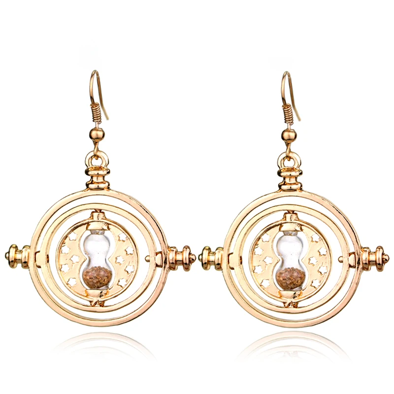 Movie Jewery Time Turner Earring Vintage Fashion Rotating Hourglass Drop Earrings For Women Charms Long Earrings Drop Earing