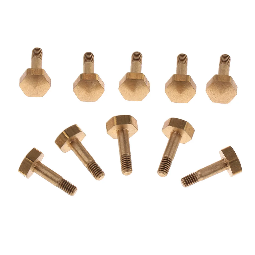 10 Pieces Metal Trumpets Water Key Screws Spit Valve Rods Golden DIY Trumpet Repairing Parts